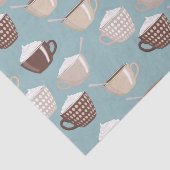 Coffee Cups Cream Caffeine Lover Pastel Blue Brown 薄葉紙 (詳細)