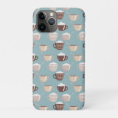 Coffee Cups Cream Caffeine Lover Pastel Blue Brown Case-Mate iPhoneケース (裏)