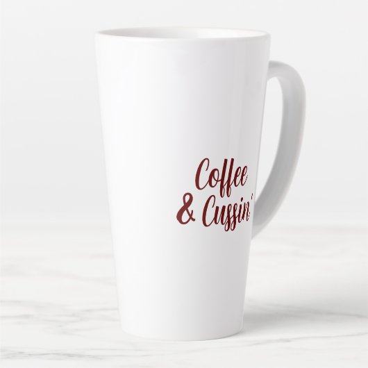 COFFEE & CUSSIN' by Jeff Willis Art カフェラテマグ (右アングル)