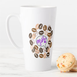 COFFEE & CUSSIN' by Jeff Willis Art カフェラテマグ