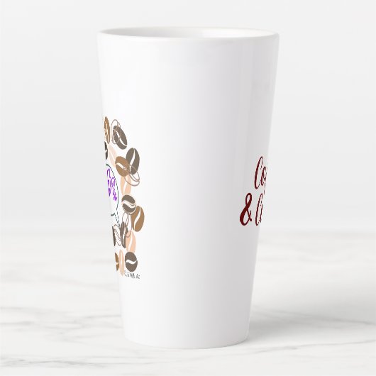 COFFEE & CUSSIN' by Jeff Willis Art カフェラテマグ (正面)