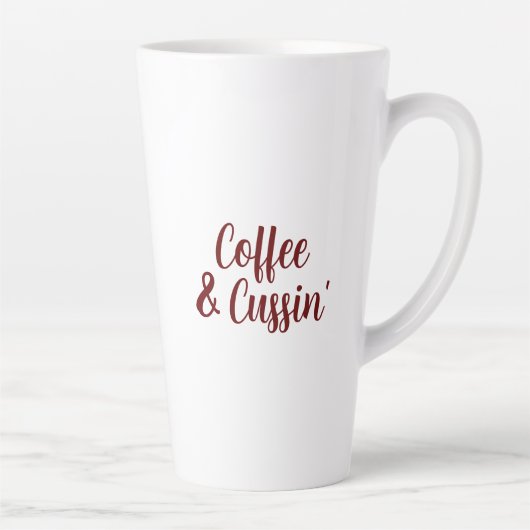 COFFEE & CUSSIN' by Jeff Willis Art カフェラテマグ (右)