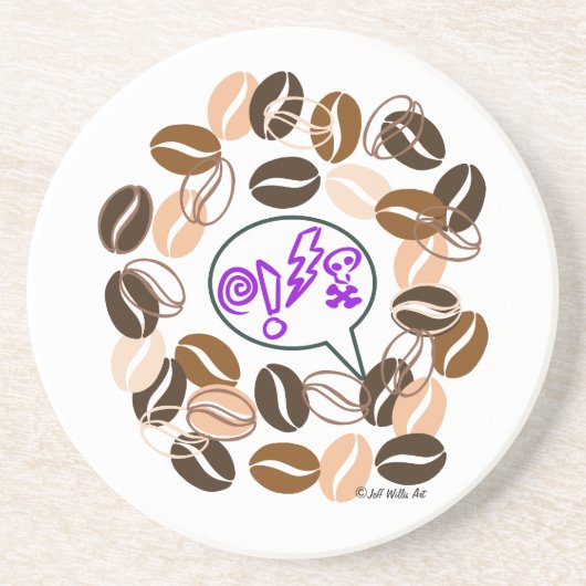 COFFEE & CUSSIN' by Jeff Willis Art コースター (正面)