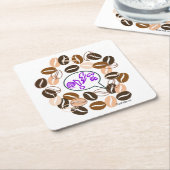 COFFEE & CUSSIN' by Jeff Willis Art スクエアペーパーコースター (アングル)