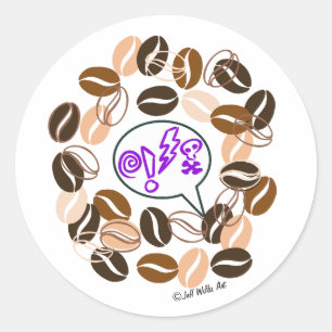COFFEE & CUSSIN' by Jeff Willis Art ラウンドシール