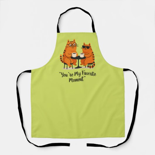 Coffee Date Cat Couple エプロン (正面)