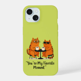 Coffee Date Cat Couple Phone Case iPhone 15ケース