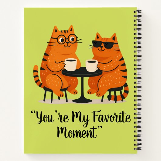 Coffee Date Cat Couple Spiral Notebook ノートブック (裏面)