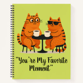 Coffee Date Cat Couple Spiral Notebook ノートブック