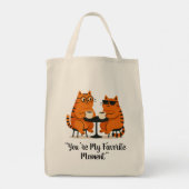 Coffee Date Cat Couple Tote Bag トートバッグ (裏面)