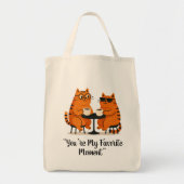 Coffee Date Cat Couple Tote Bag トートバッグ (正面)