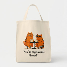 Coffee Date Cat Couple Tote Bag トートバッグ