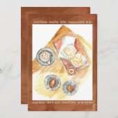 Coffee Date Invitation Pastry Sweets Food 招待状 (正面/裏面)