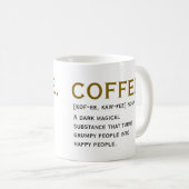 Coffee Definition – 面白い辞書風デザイン コーヒーマグカップ (正面右)