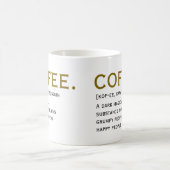 Coffee Definition – 面白い辞書風デザイン コーヒーマグカップ (中央)