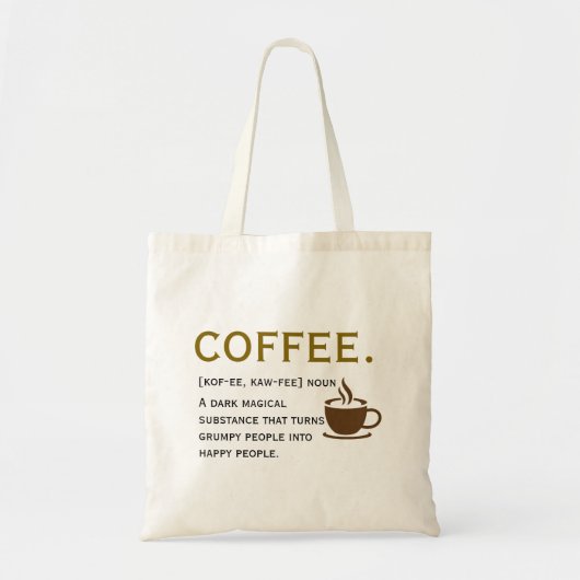 Coffee Definition – 面白い辞書風デザイン トートバッグ (正面)