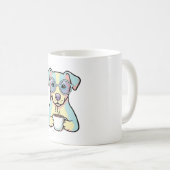 Coffee Dog with Glasses – Cute Whimsical Illustrat コーヒーマグカップ (正面右)
