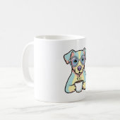 Coffee Dog with Glasses – Cute Whimsical Illustrat コーヒーマグカップ (正面左)