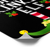 Coffee Drinking Christmas Elf Matching Pajama X-ma ポスター (角)