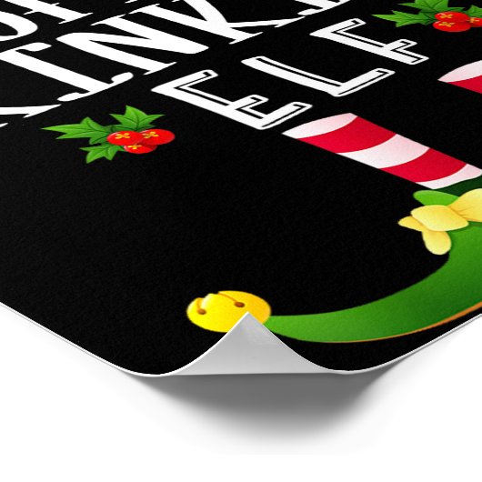 Coffee Drinking Christmas Elf Matching Pajama X-ma ポスター (角)