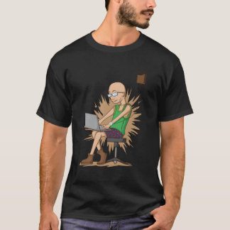 Coffee drinking Nerd chopping hangs on Coffee Drip Tシャツ