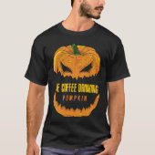 Coffee Drinking Pumpkin Matching Family Group Hall Tシャツ (正面)