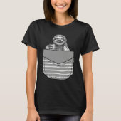 Coffee Drinking Sloth In Pocket Tシャツ (正面)