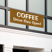 COFFEE Drive-Thruオープン！バナー 横断幕 (ビルの外側)