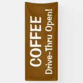 COFFEE Drive-Thruオープン！バナー 横断幕 (縦)