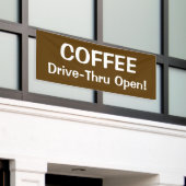 COFFEE Drive-Thruオープン!バナー 横断幕 (ビルの外側)