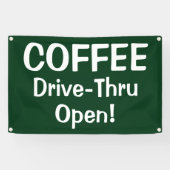 COFFEE Drive-Thru Open! Banner 横断幕 (横)