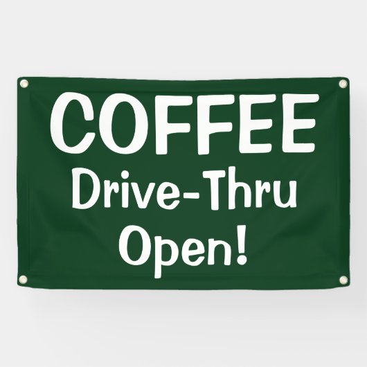 COFFEE Drive-Thru Open! Banner 横断幕 (横)