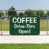 COFFEE Drive-Thru Open! Banner 横断幕 (インサイチュ)