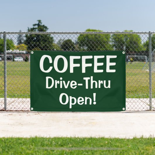 COFFEE Drive-Thru Open! Banner 横断幕 (インサイチュ)