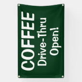 COFFEE Drive-Thru Open! Banner 横断幕 (縦)