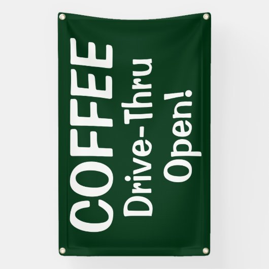 COFFEE Drive-Thru Open! Banner 横断幕 (縦)