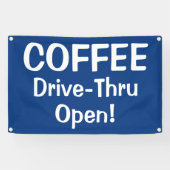 COFFEE Drive-Thru Open! Banner 横断幕 (横)