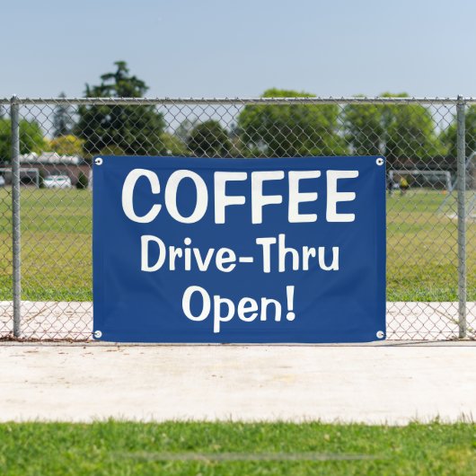COFFEE Drive-Thru Open! Banner 横断幕 (インサイチュ)