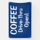 COFFEE Drive-Thru Open! Banner 横断幕 (縦)