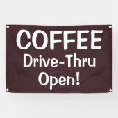 COFFEE Drive-Thru Open! Banner 横断幕 (横)