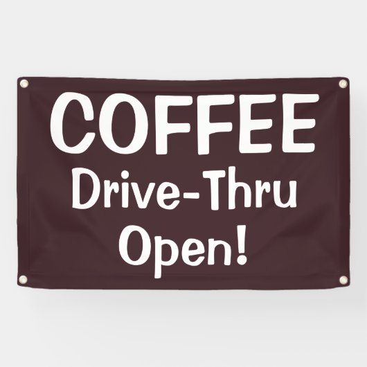 COFFEE Drive-Thru Open! Banner 横断幕 (横)