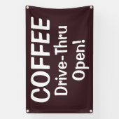 COFFEE Drive-Thru Open! Banner 横断幕 (縦)