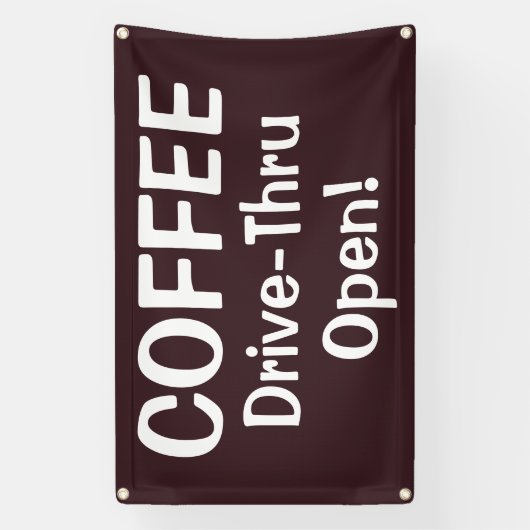 COFFEE Drive-Thru Open! Banner 横断幕 (縦)