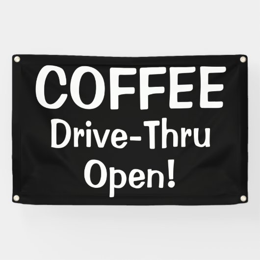 COFFEE Drive-Thru Open! Banner 横断幕 (横)
