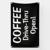 COFFEE Drive-Thru Open! Banner 横断幕 (縦)