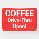 COFFEE Drive-Thru Open! Banner 横断幕 (横)