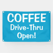 COFFEE Drive-Thru Open! Banner 横断幕 (横)