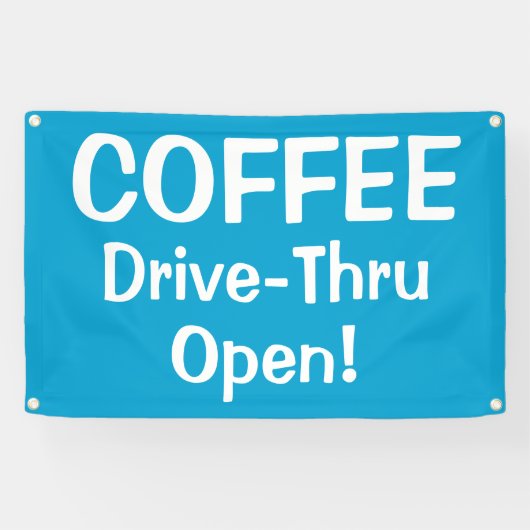 COFFEE Drive-Thru Open! Banner 横断幕 (横)