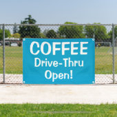 COFFEE Drive-Thru Open! Banner 横断幕 (インサイチュ)