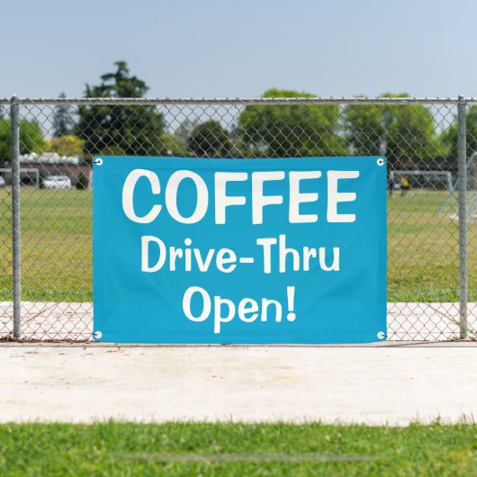 COFFEE Drive-Thru Open! Banner 横断幕 (インサイチュ)